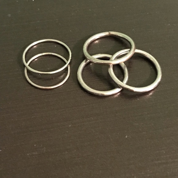PacSun Jewelry - Stackable Fashion Silver Ring Set